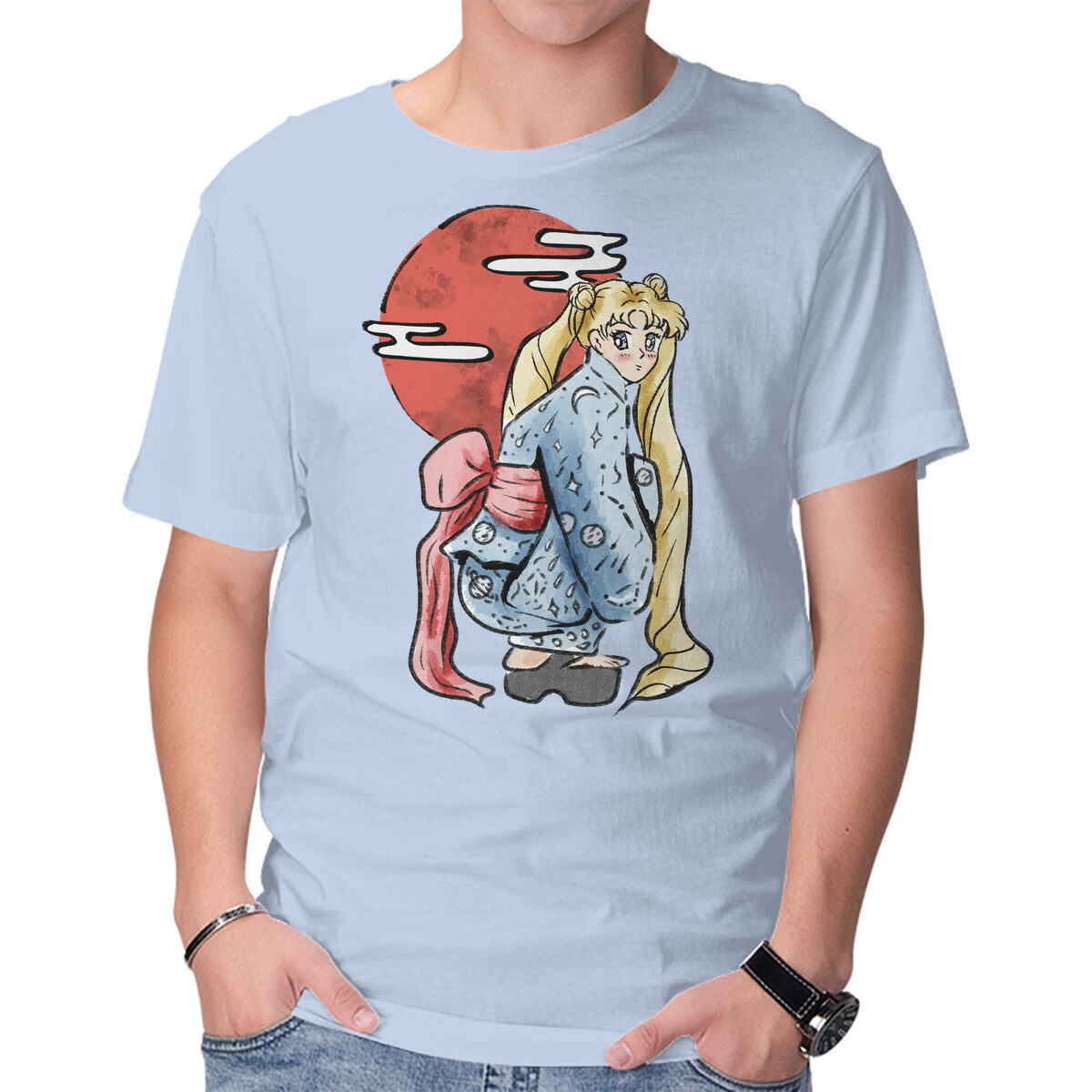 Red Moon – Fantasy Graphic T-Shirt in blue, product display