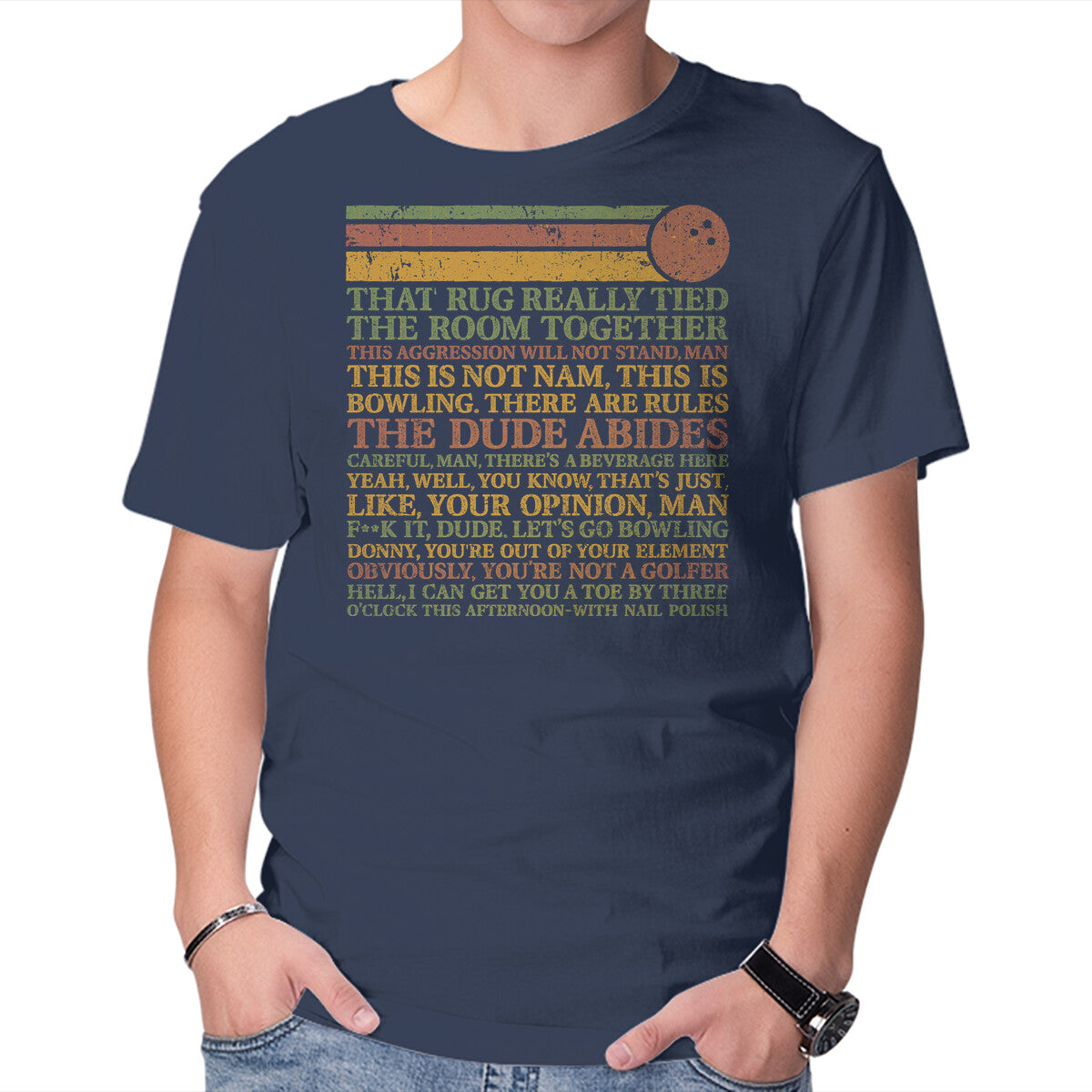 There Are Rules Retro Movie Graphic T-Shirt in navy, product view