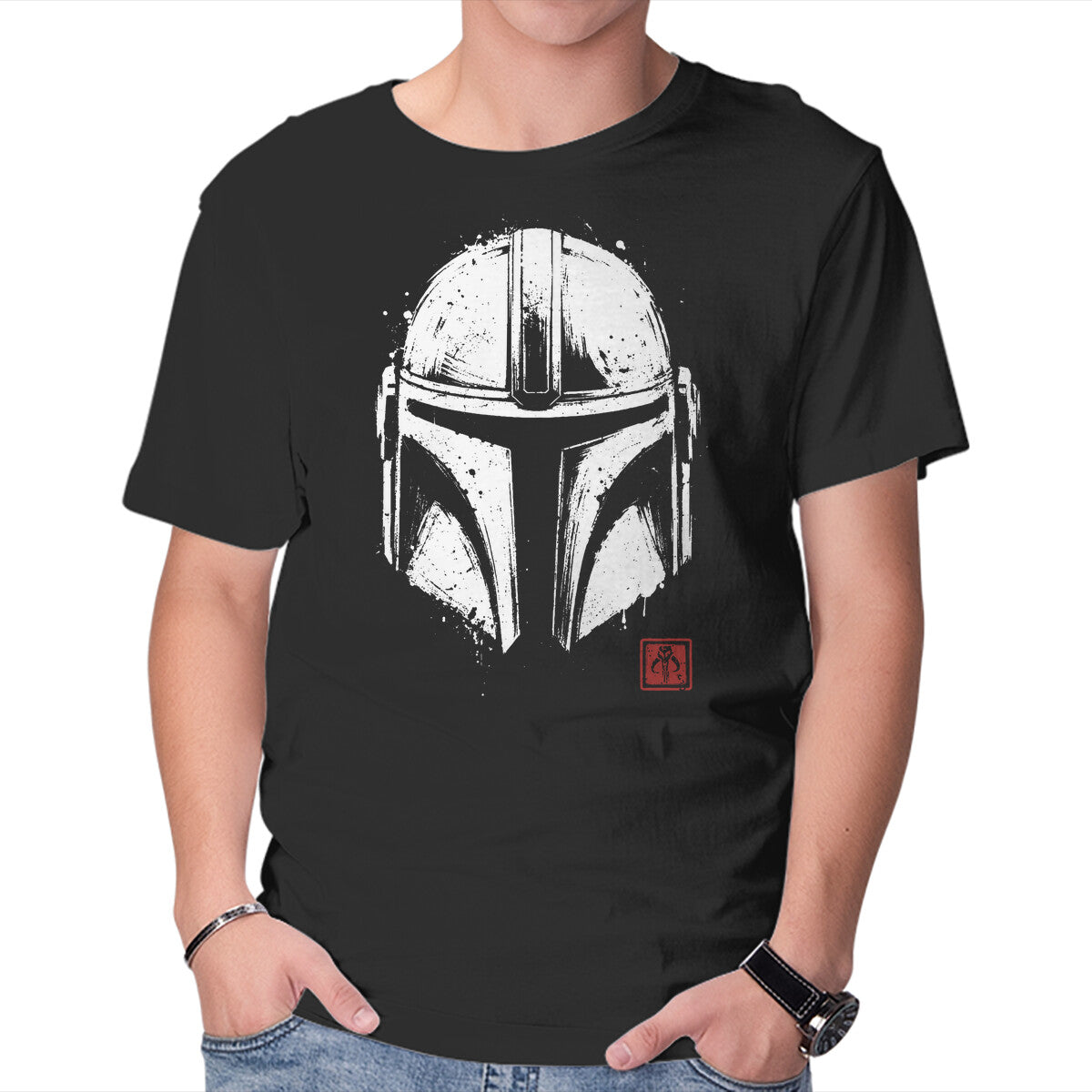 Bounty Ink Sci-Fi Bounty Hunter Graphic T-Shirt in black, product view