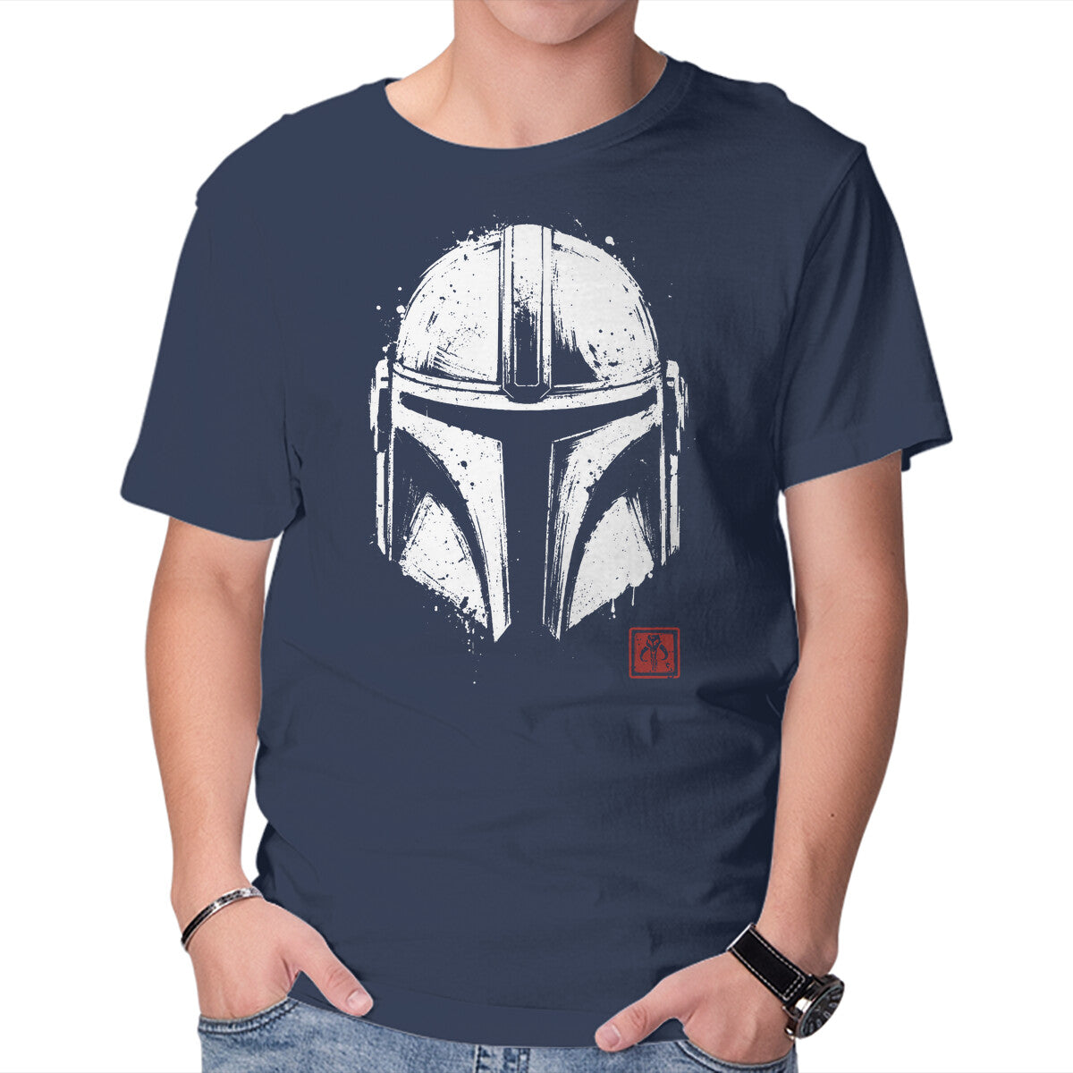 Bounty Ink Sci-Fi Bounty Hunter Graphic T-Shirt in navy, product view