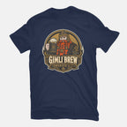 Gimli Brew Fantasy Graphic T-Shirt in navy, flat-lay product view