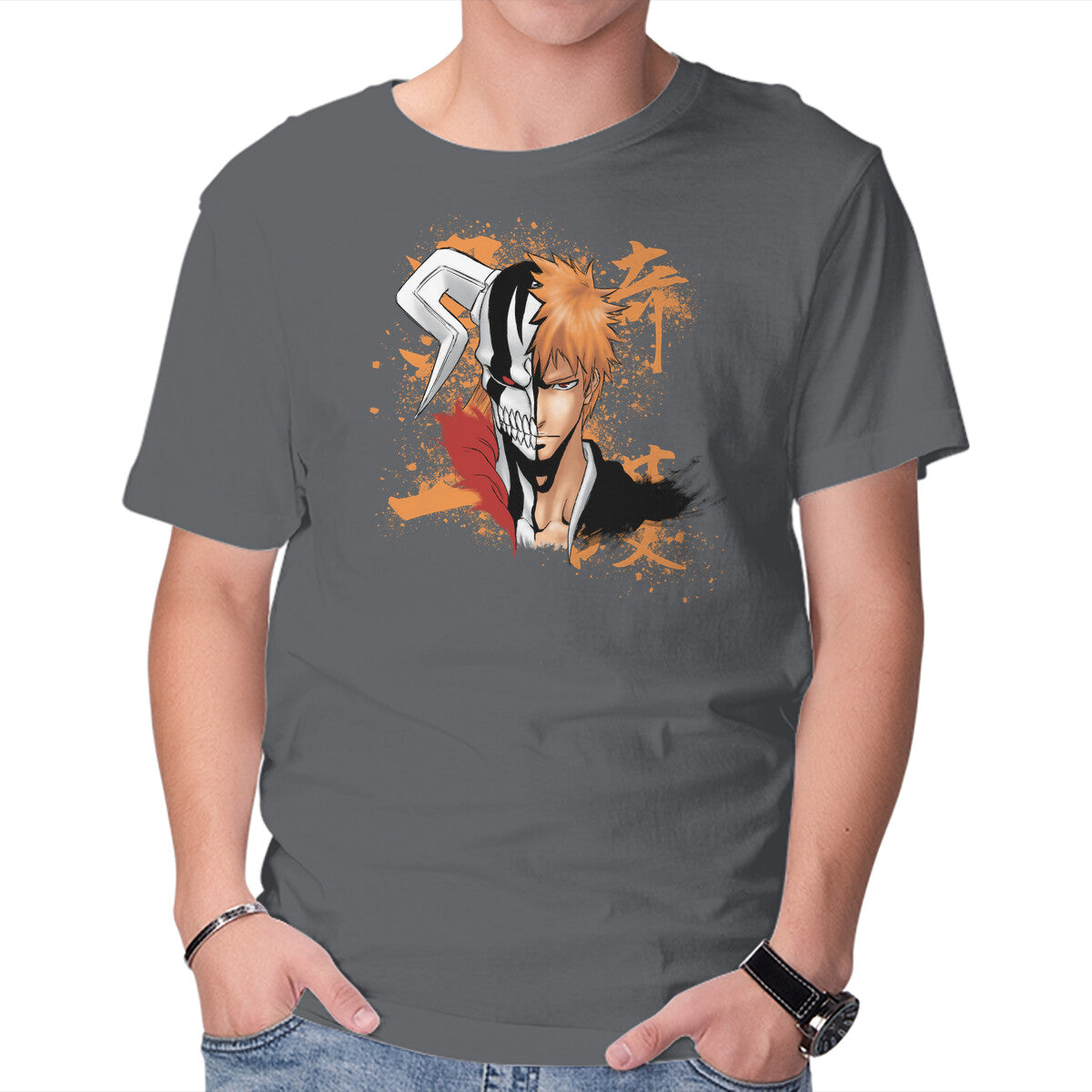 Soul Reaper – Anime Graphic T-Shirt in charcoal, product display