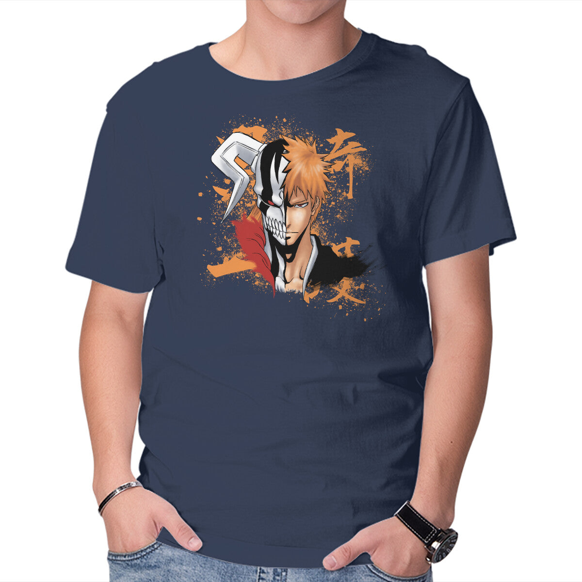 Soul Reaper – Anime Graphic T-Shirt in navy, product display