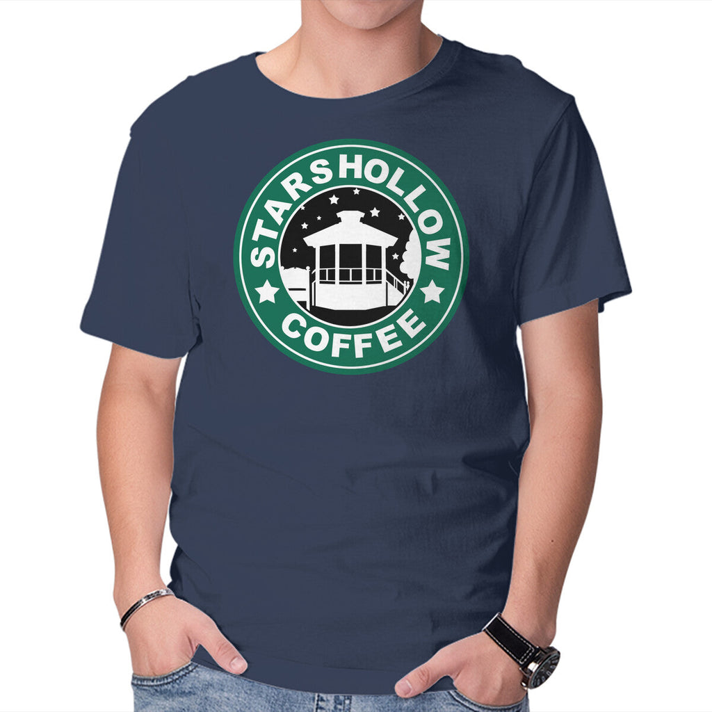 Stars Coffee – Coffee Graphic T-Shirt in navy, product display