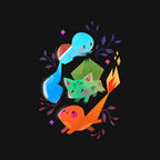 Starters – Anime Graphic T-Shirt design artwork for black graphic T-shirt