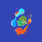 Starters – Anime Graphic T-Shirt design artwork for royal blue graphic T-shirt