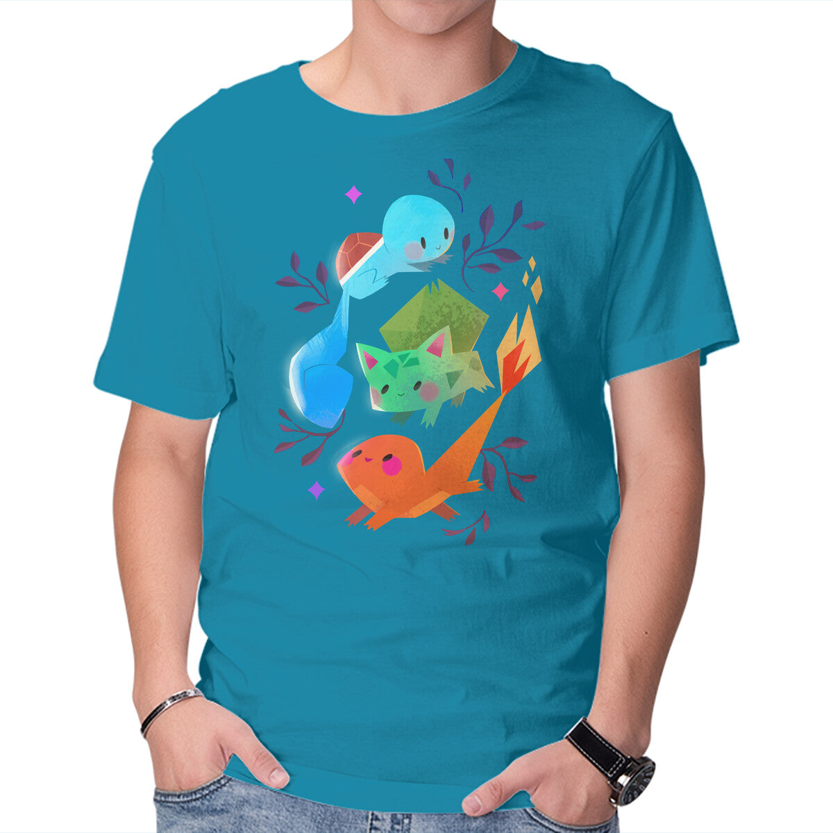 Starters – Anime Graphic T-Shirt in turquoise, product display