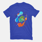 Starters – Anime Graphic T-Shirt in royal blue, flat-lay product view
