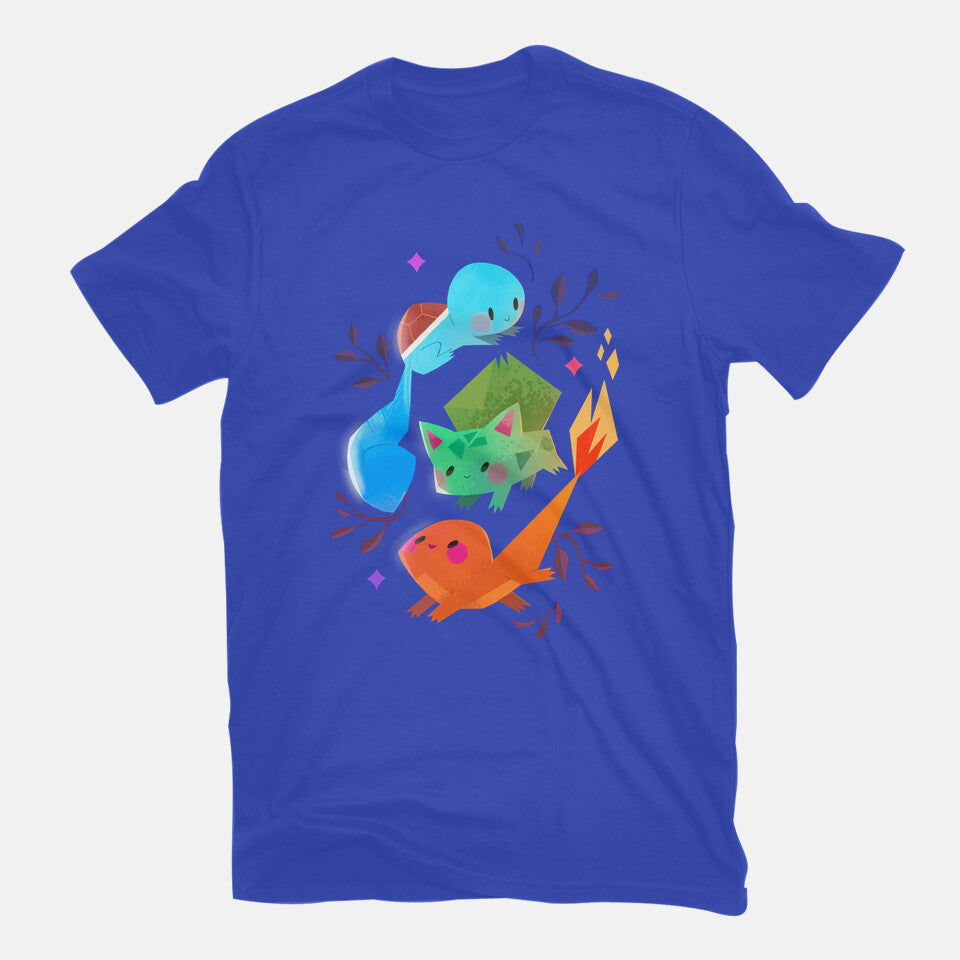 Starters – Anime Graphic T-Shirt in royal blue, flat-lay product view