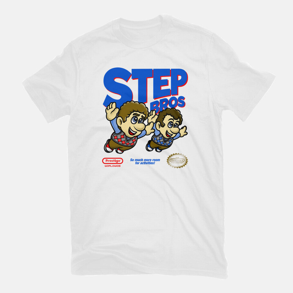 Step Bros – Movie Graphic T-Shirt in white, flat-lay product view