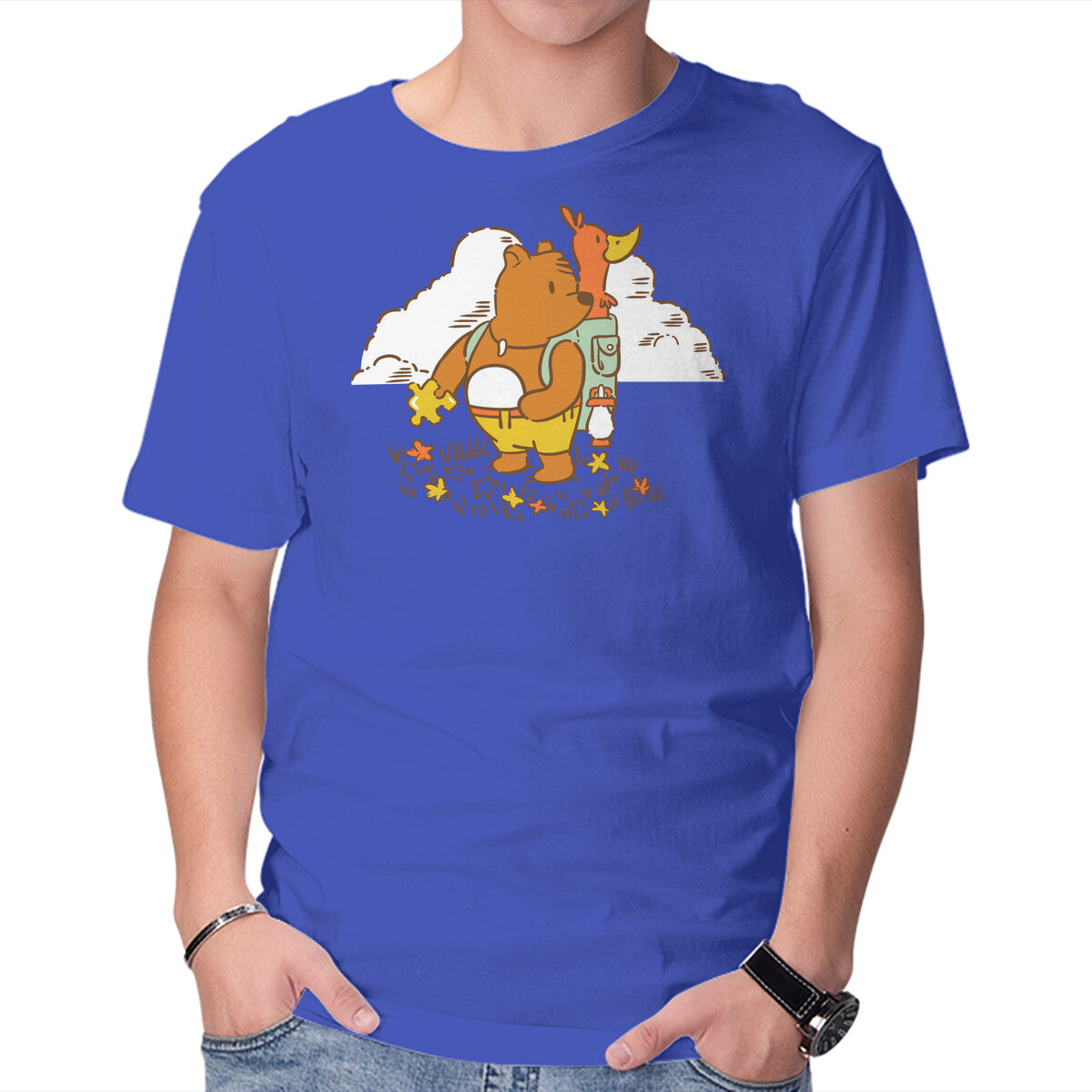 Storybook Friends – Gaming Graphic T-Shirt in royal blue, product display