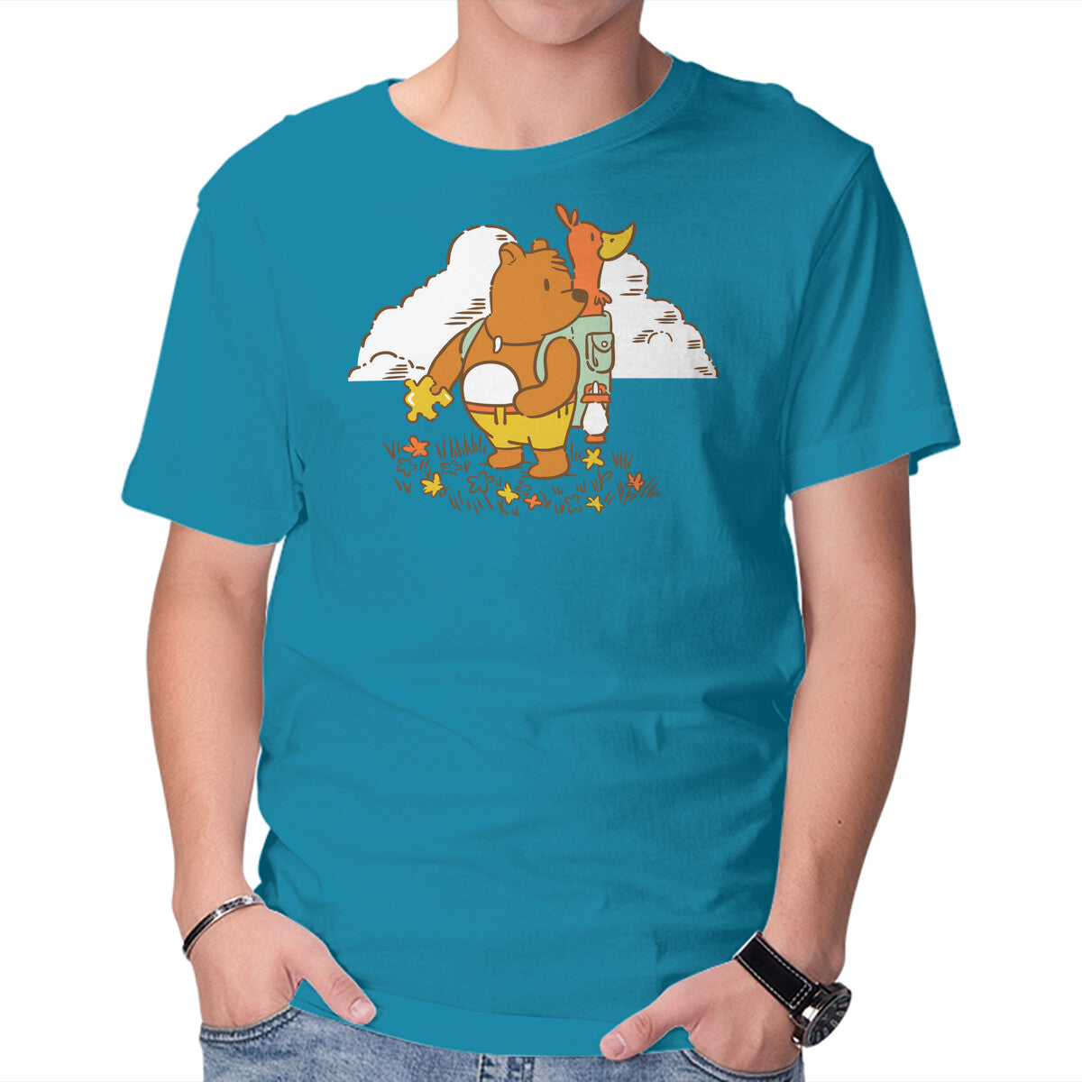 Storybook Friends – Gaming Graphic T-Shirt in turquoise, product display