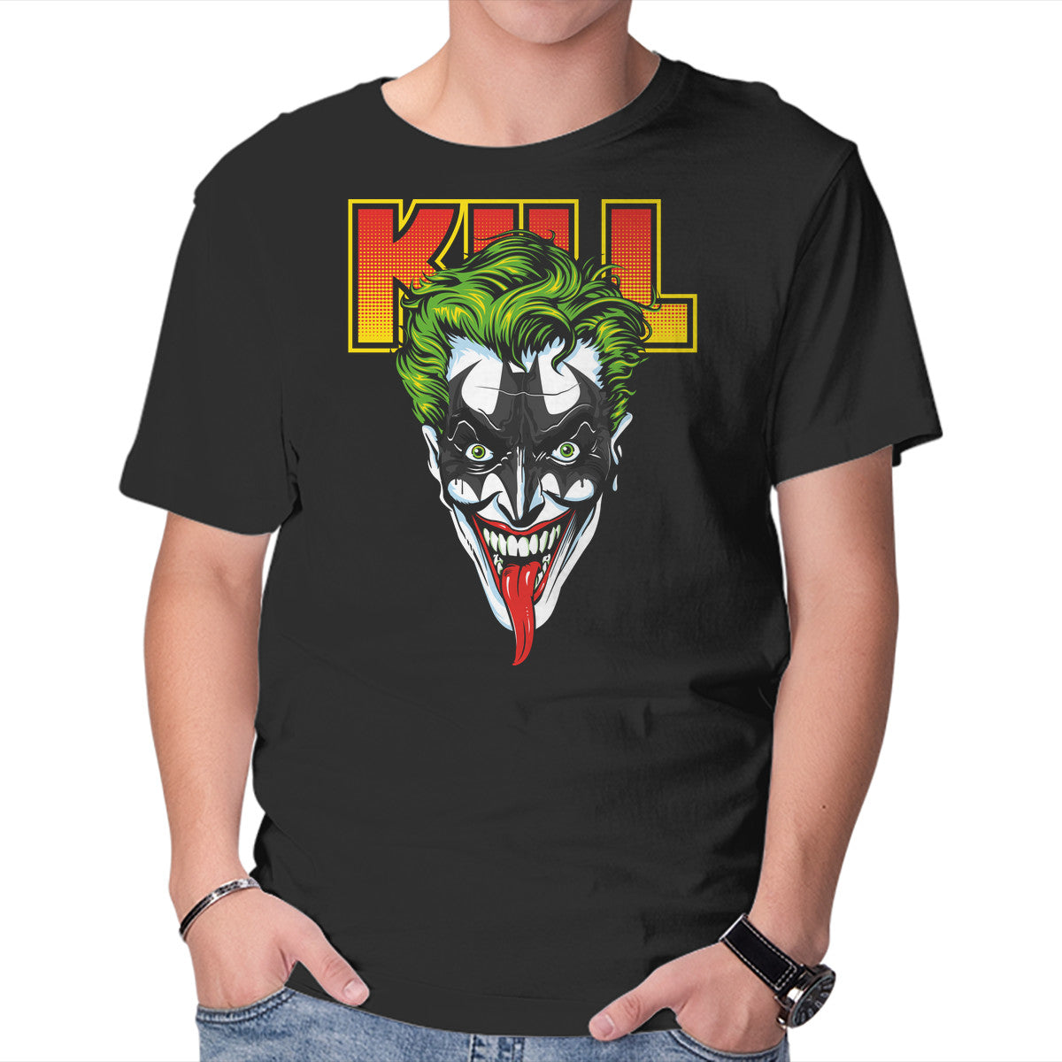 KISS THE BAT – Music Graphic T-Shirt in black, product display