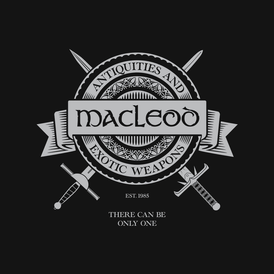 Macleod Antiquities – Fantasy Graphic T-Shirt design artwork for black graphic T-shirt