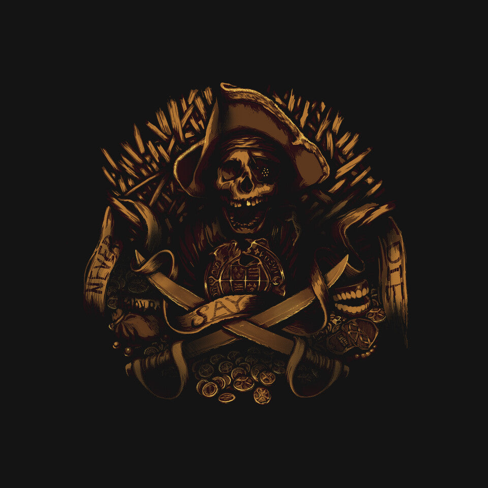 Never Say Die – Movie Graphic T-Shirt design artwork for black graphic T-shirt