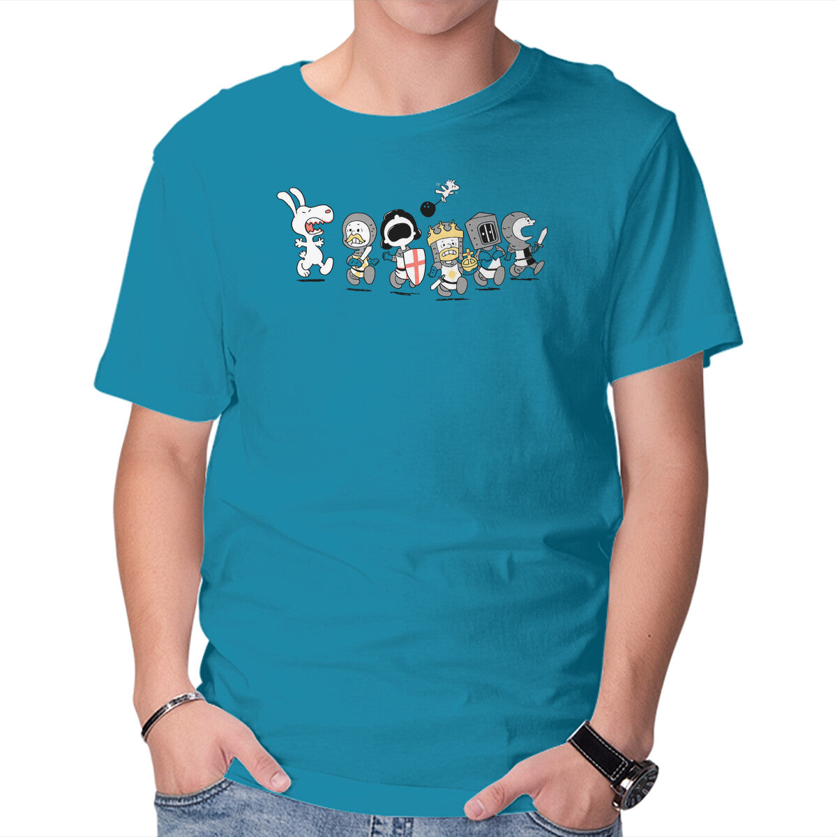 Run Away! Run Away! – Movie Graphic T-Shirt in turquoise, product display