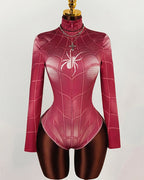 Pink Spider Web Bodysuit - Long Sleeve Spider-Costume