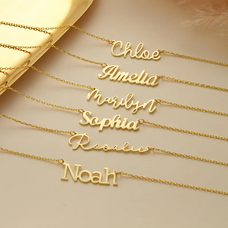 14K Gold Name Necklace,Personalized Jewelry,Custom Gold Necklace,Gift For Her,Personalized Necklace,Gift for Mom,Necklace for Her