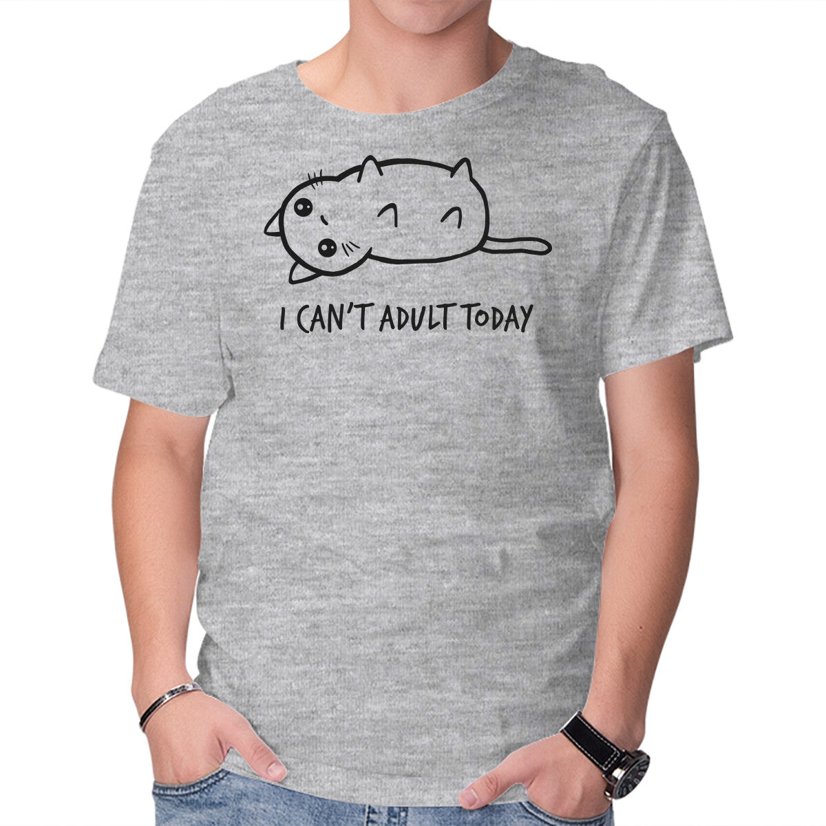 I Can't Adult Today – Cat Graphic T-Shirt