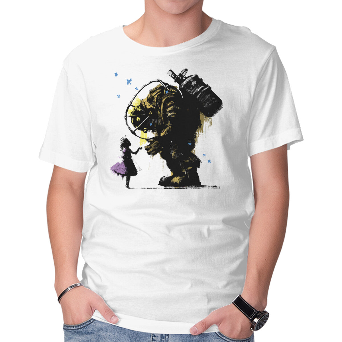 I'll Always Protect You – Horror Graphic T-Shirt in white, product display