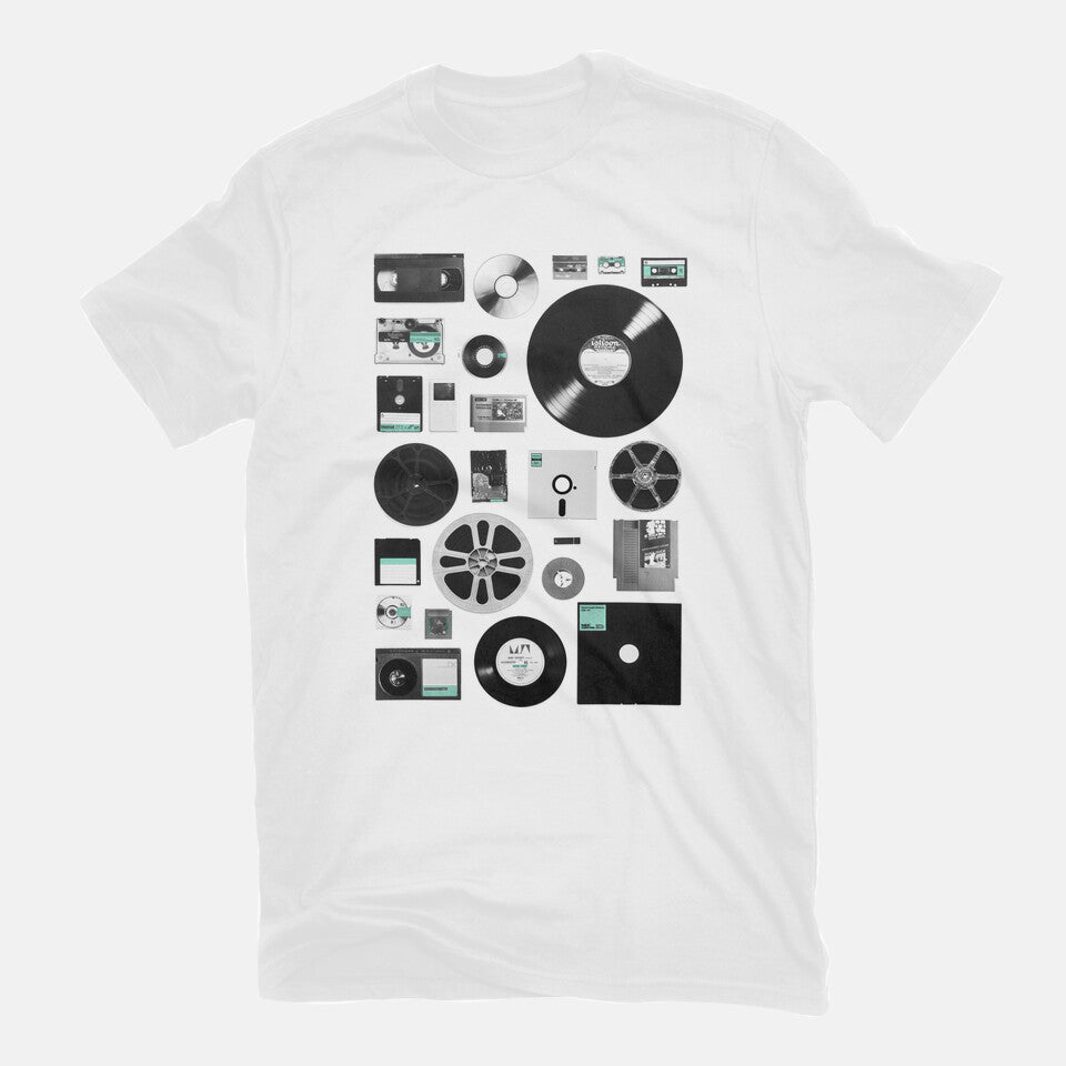 Data Graphic T-Shirt in white, flat-lay product view