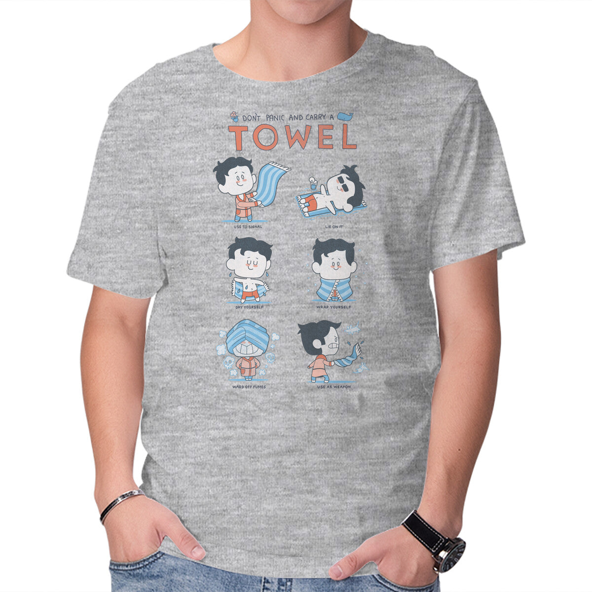 Don't Panic And Carry A Towel – Sci-Fi Graphic T-Shirt