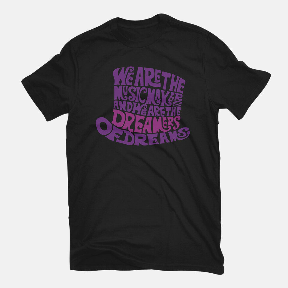 Dreamer of Dreams – Fantasy Graphic T-Shirt in black, flat-lay product view