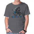 Alien Eats Alien – Sci-Fi Graphic T-Shirt in charcoal, product display