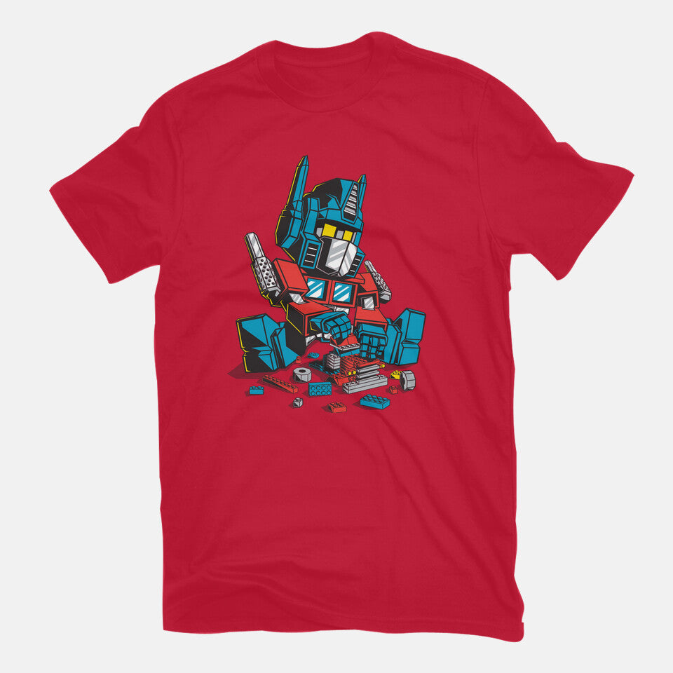 Autoblocks – Sci-Fi Graphic T-Shirt in red, flat-lay product view