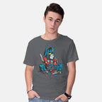 Model wearing charcoal Autoblocks – Sci-Fi Graphic T-Shirt