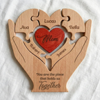 Mom, Mum, Mother‘s day You Are The Piece That Hold Us Together - Personalized Wooden Family Puzzle