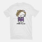 Hello Karen – Funny Graphic T-Shirt in white, flat-lay product view