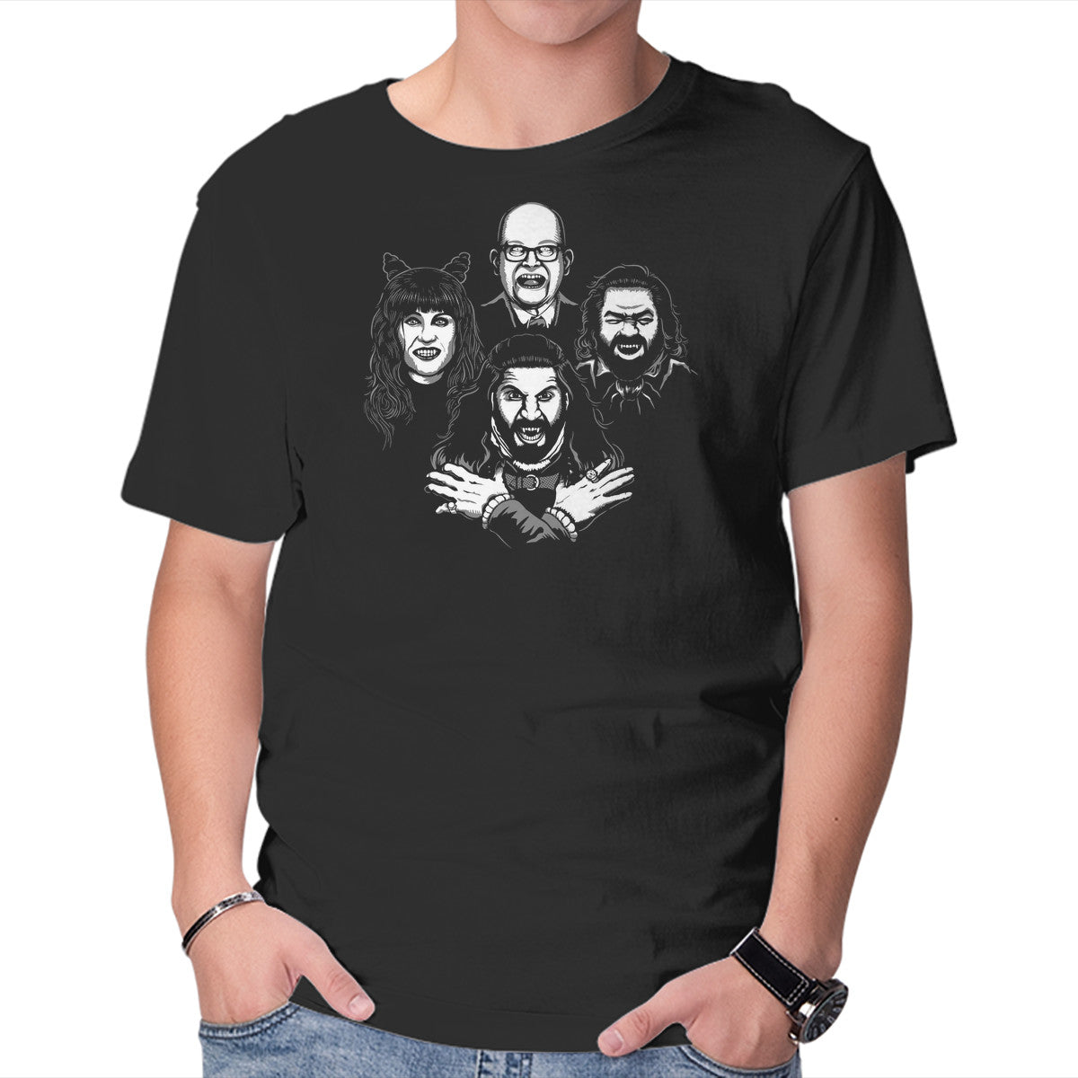 Bohemian Shadows – Fantasy Graphic T-Shirt in black, product display