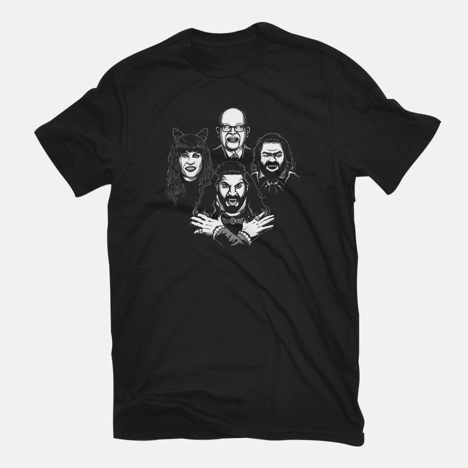 Bohemian Shadows – Fantasy Graphic T-Shirt in black, flat-lay product view