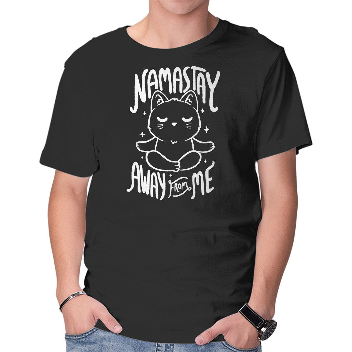 Namastay Away From Me – Cat Graphic T-Shirt