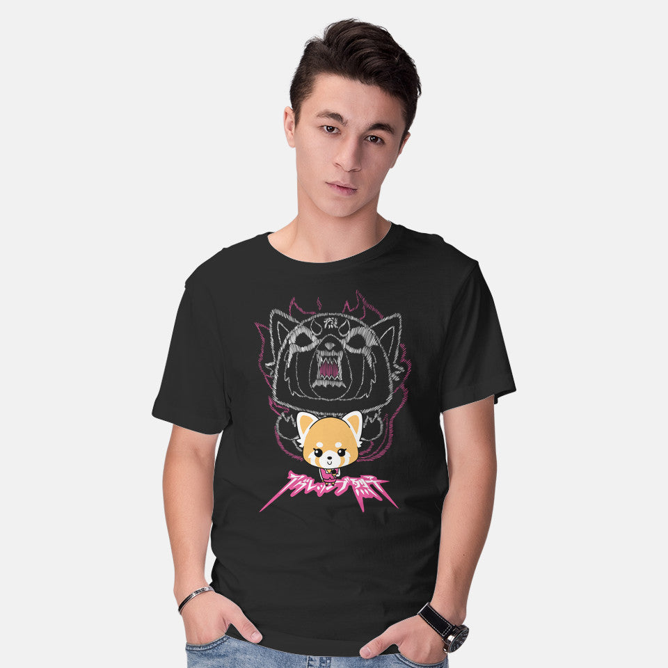Model wearing black Release The Rage – Anime Graphic T-Shirt
