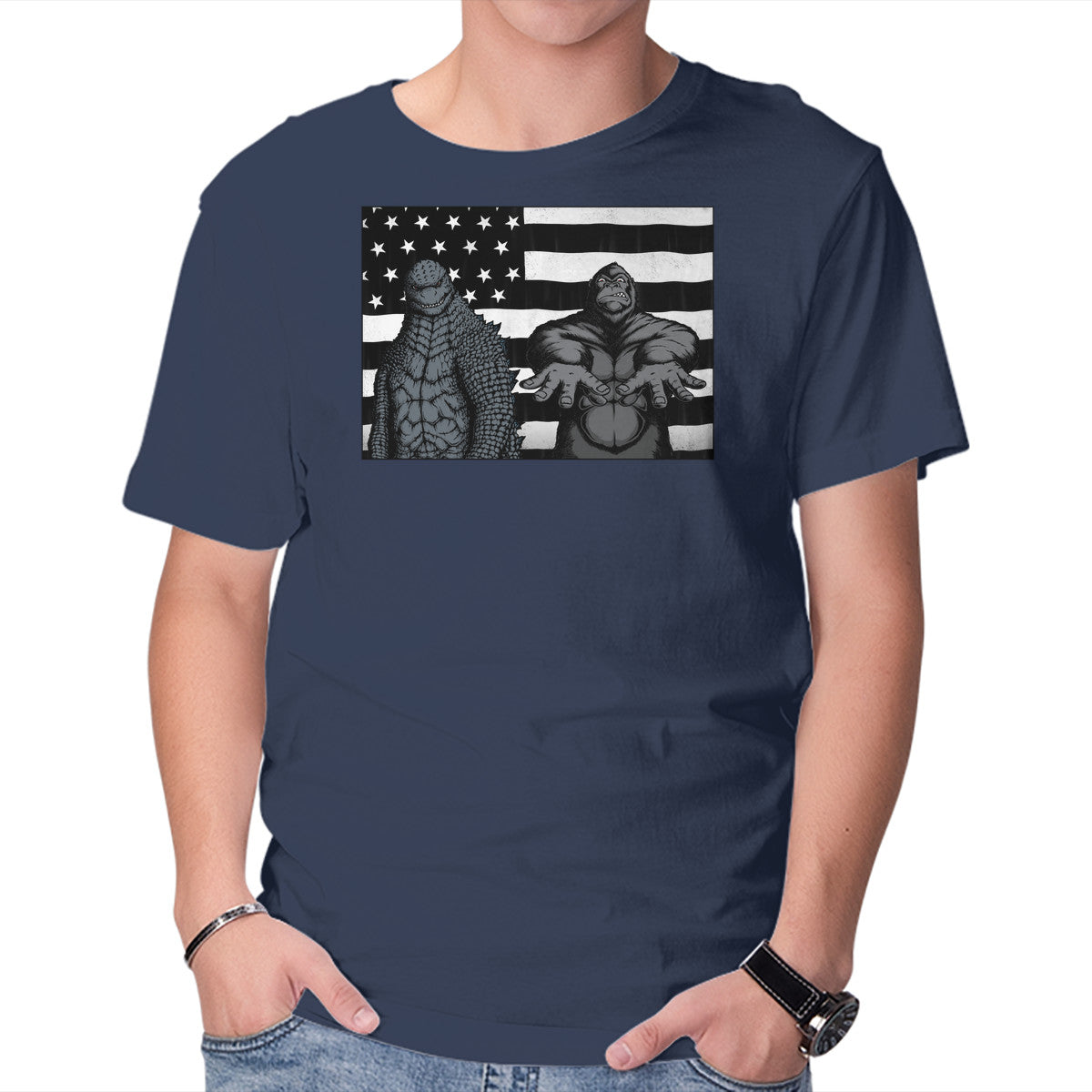 Monsteria – Music Graphic T-Shirt in navy, product display