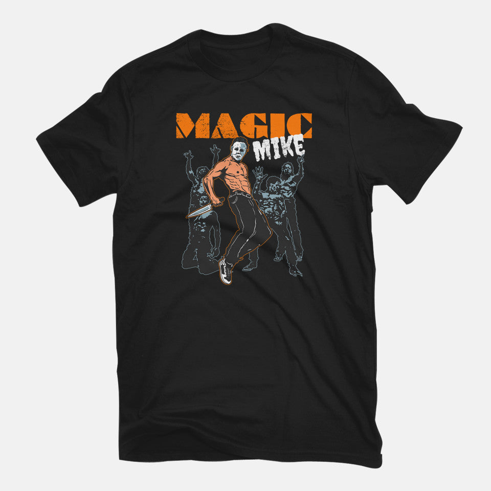Magic Mike – Funny Graphic T-Shirt in black, flat-lay product view