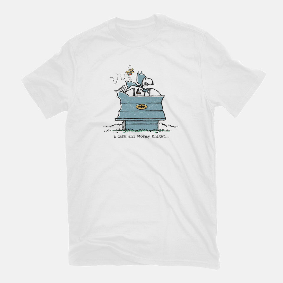 A Dark And Stormy Knight – Dog Graphic T-Shirt in white, flat-lay product view