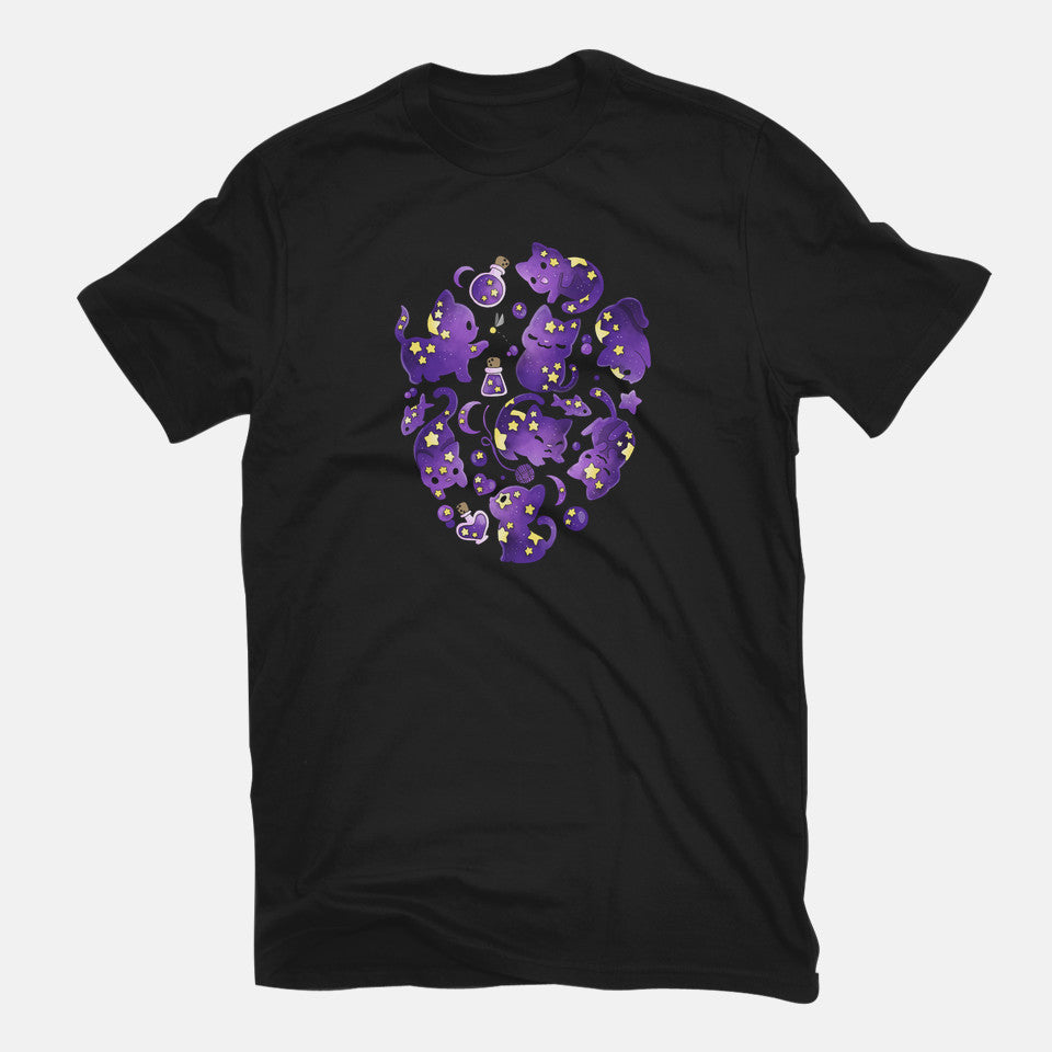 Cat Star – Cat Graphic T-Shirt in black, flat-lay product view
