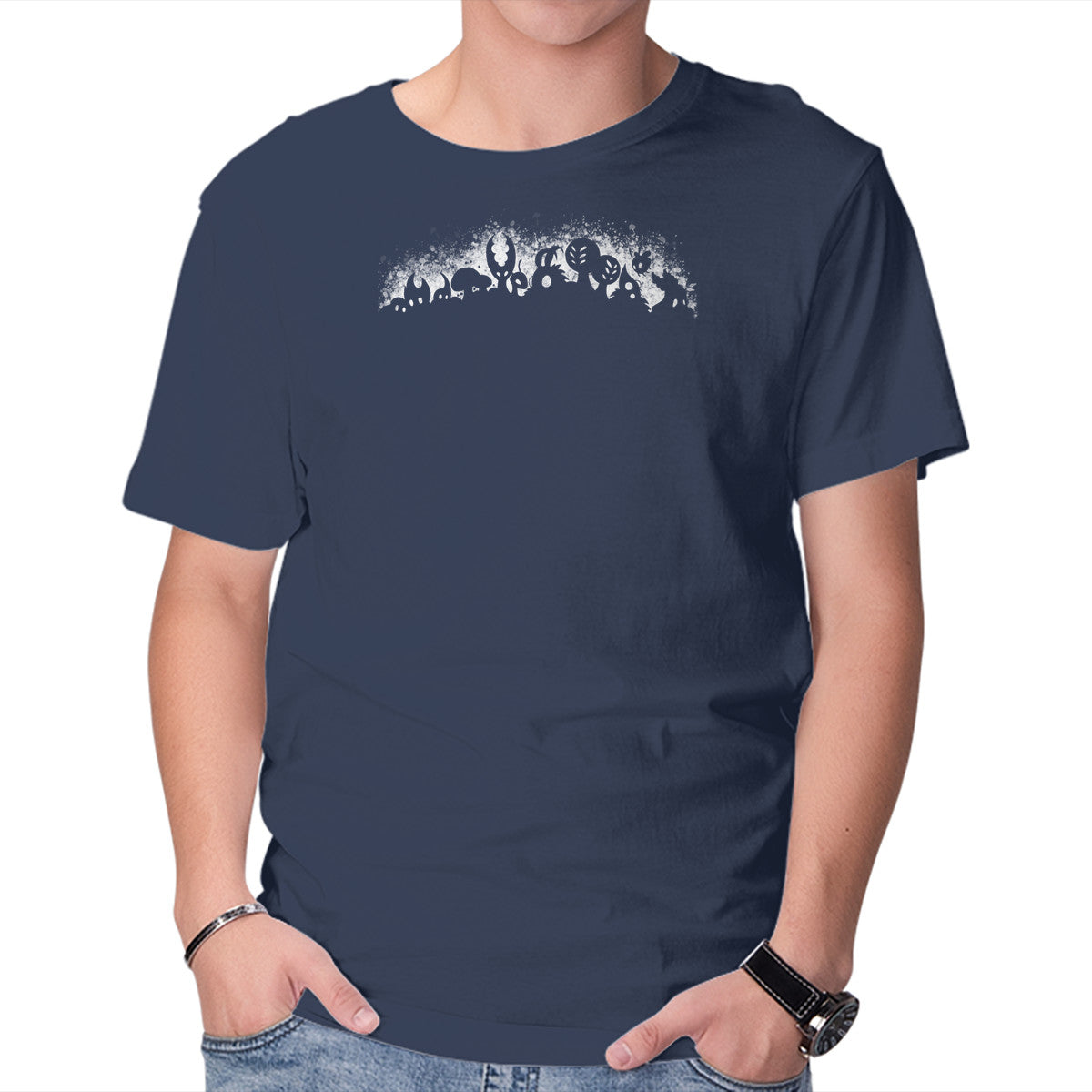 Hallownest – Gaming Graphic T-Shirt in navy, product display
