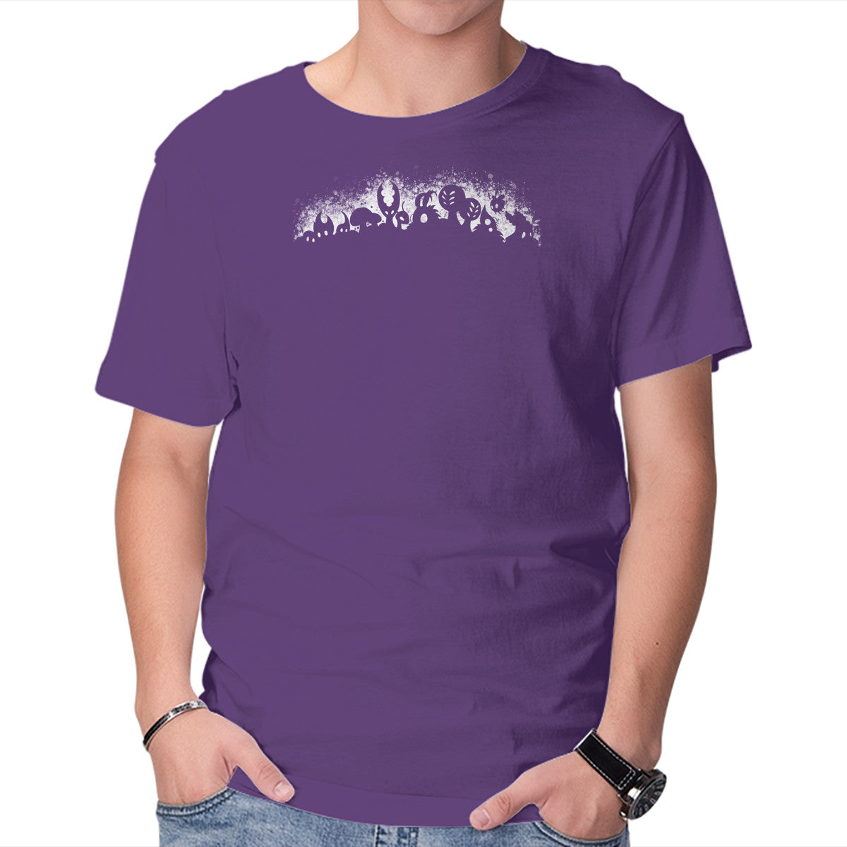 Hallownest – Gaming Graphic T-Shirt in purple, product display
