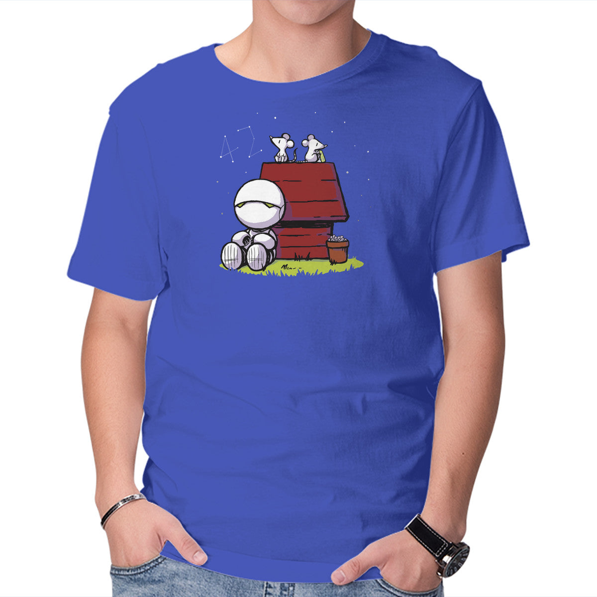 Marvin Peanuts – Sci-Fi Graphic T-Shirt in royal blue, product display