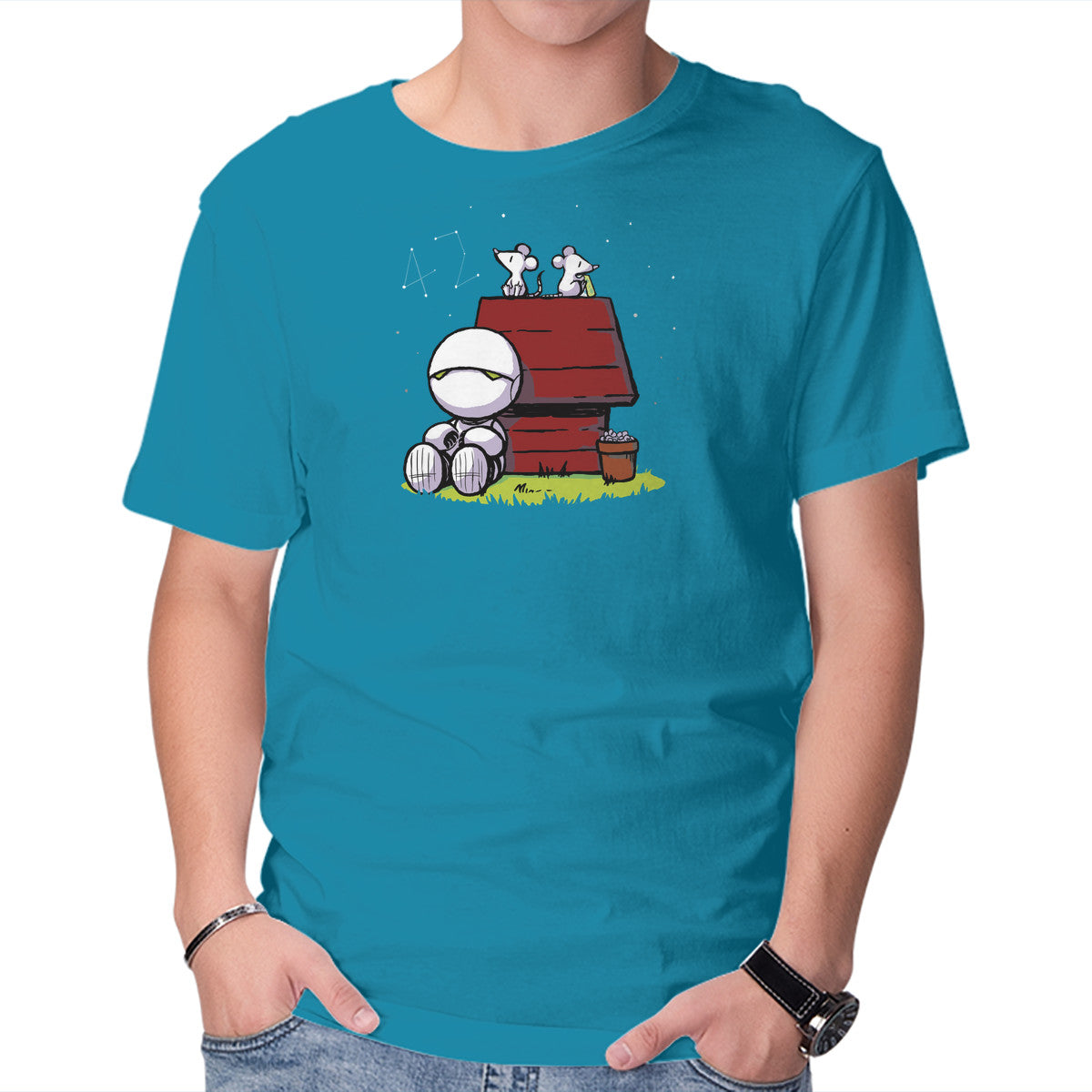 Marvin Peanuts – Sci-Fi Graphic T-Shirt in turquoise, product display