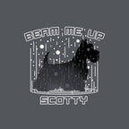 Beam Me Up – Dog Graphic T-Shirt design artwork for charcoal graphic T-shirt