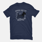 Beam Me Up – Dog Graphic T-Shirt in navy, flat-lay product view