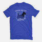 Beam Me Up – Dog Graphic T-Shirt in royal blue, flat-lay product view