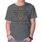 Merry Maskmas Graphic T-Shirt in charcoal, product display
