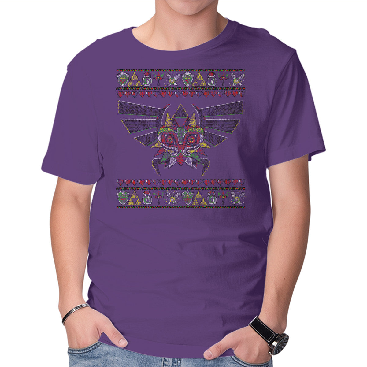 Merry Maskmas Graphic T-Shirt in purple, product display