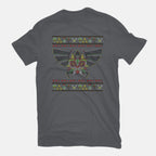 Merry Maskmas Graphic T-Shirt in charcoal, flat-lay product view